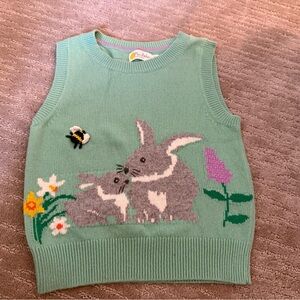 Mini Boden Mint Green Sweater Vest with Purple Accent